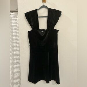 Over the shoulder black dress